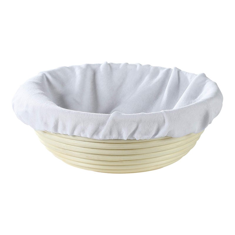 Frieling USA Brotform Round Bread Rising Basket and Liner, 8.5-Inch - Image 1